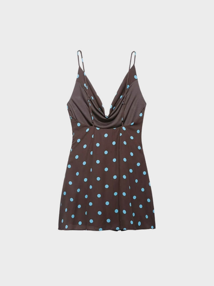 green polka dot satin dress Green Polka Dot Dress - Satin Mini Dress - Mini Halter Dress