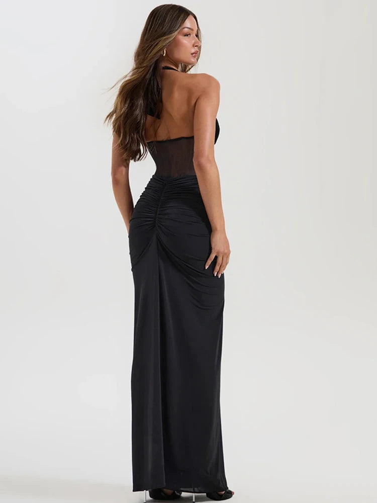 Corset Halter Maxi Dress