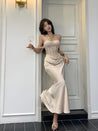 Corset Satin Maxi Dress