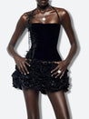 Corset Top & Ruffled Mini Skirt Two Piece Set