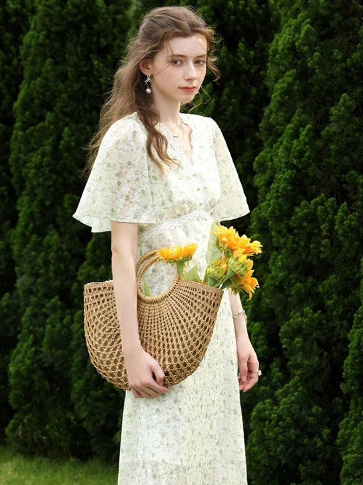 Cottagecore Floral Midi Dress