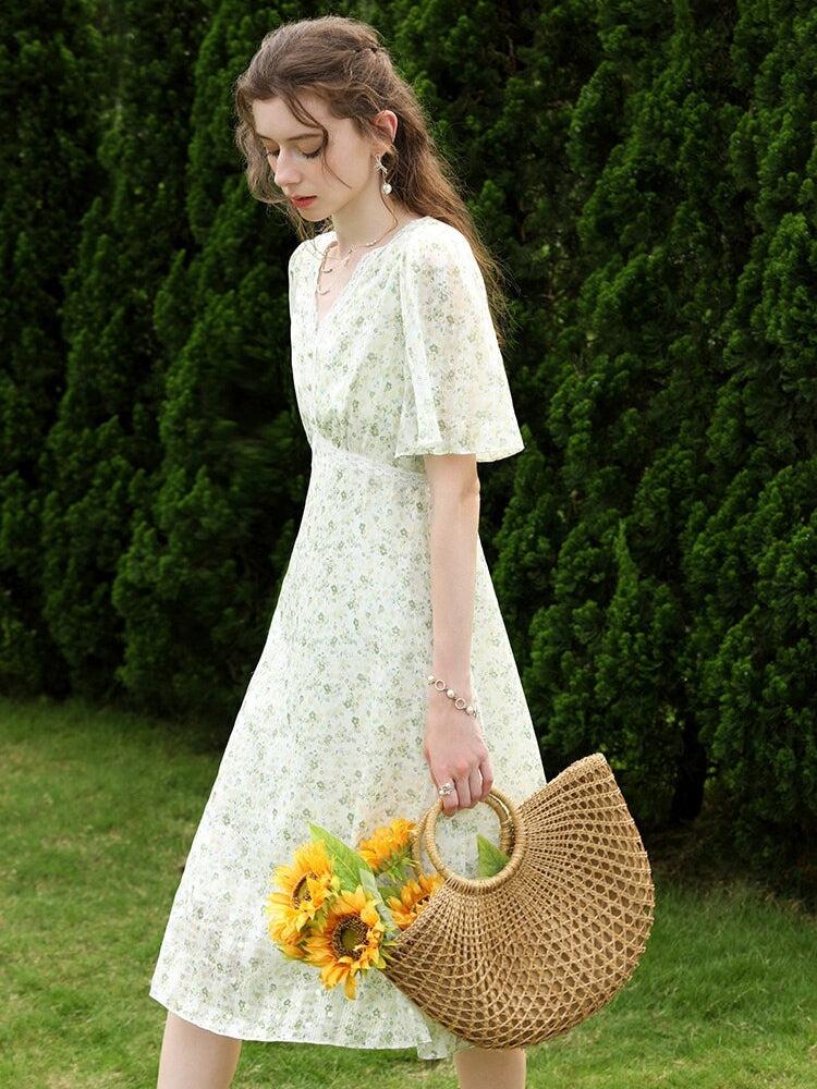 Cottagecore Floral Midi Dress - Litlookz Studio Cottagecore Floral Midi Dress - Litlookz Studio