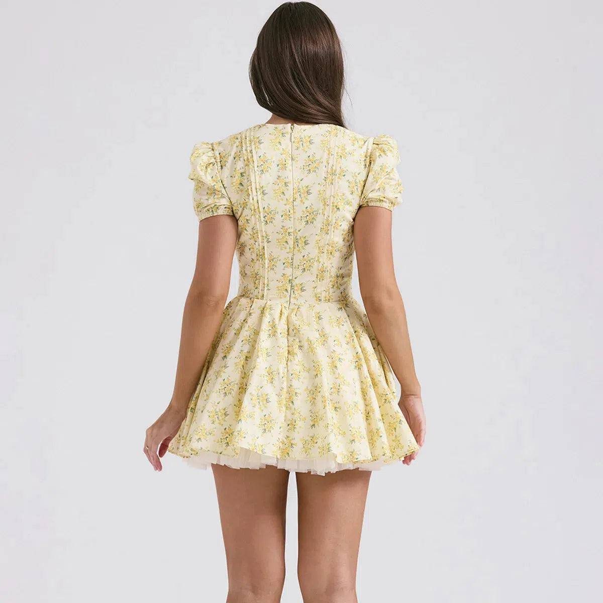 Cottagecore Floral Plunge Neck Mini Dress - Litlookz Studio