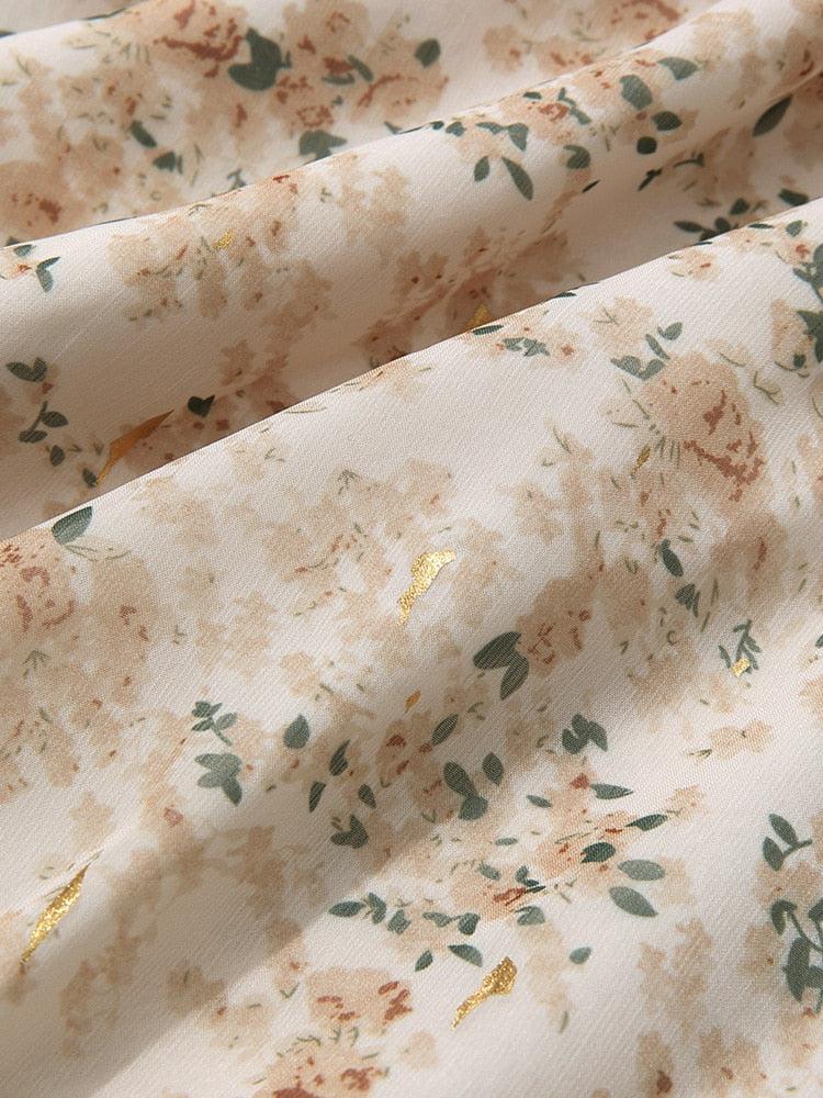 Cottagecore Lace Detailed Floral Midi Dress