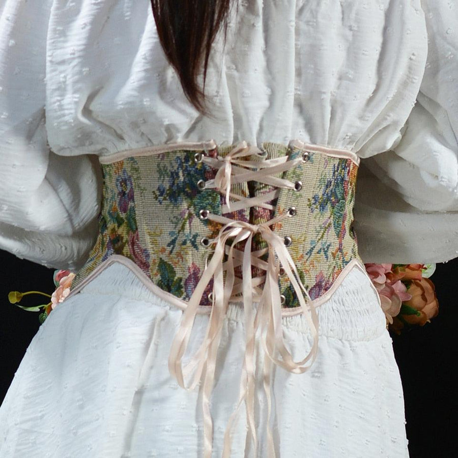 Cottagecore Ribbon Lace Up Waist Corset - Litlookz Studio