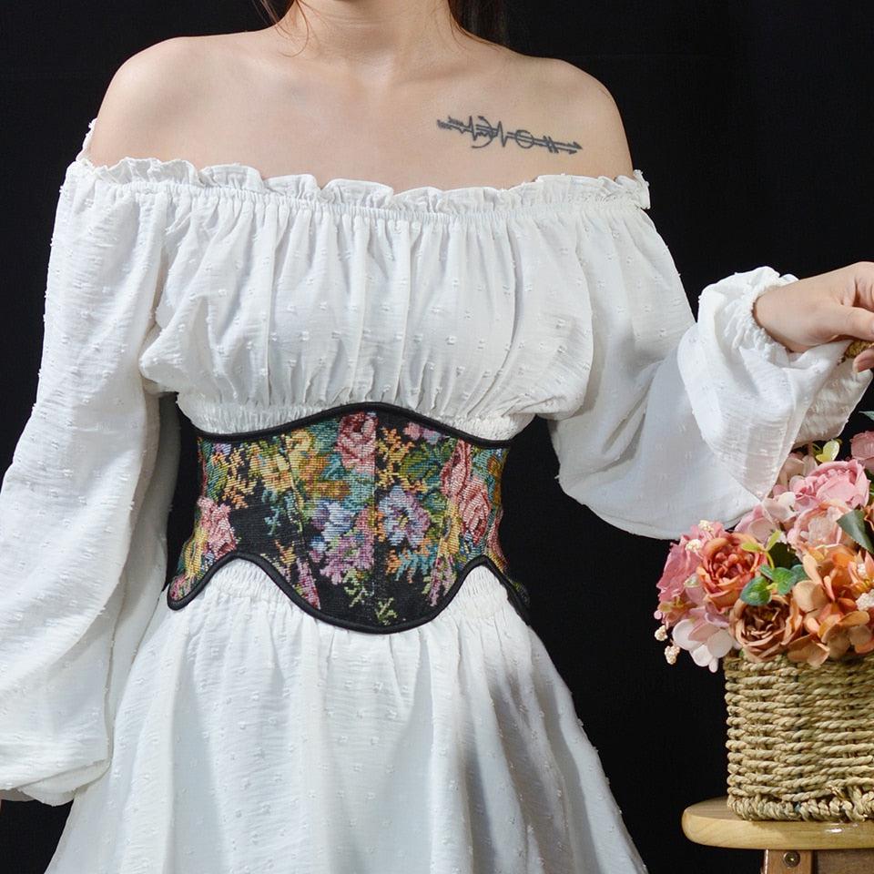 Cottagecore Ribbon Lace Up Waist Corset
