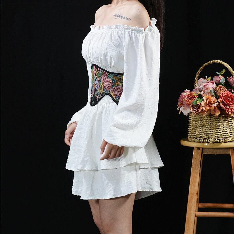 Cottagecore Ribbon Lace Up Waist Corset