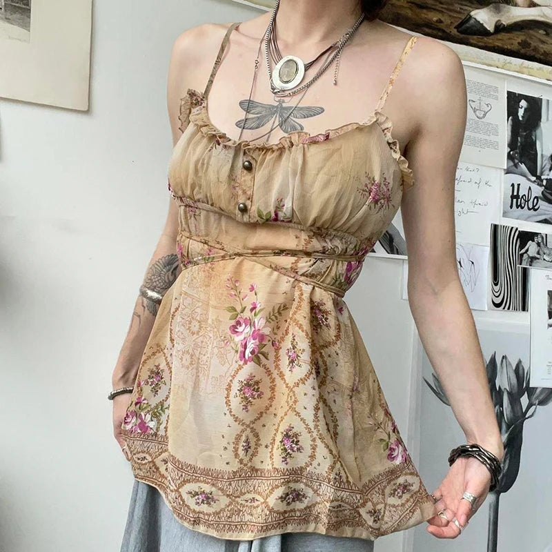 Cottagecore Ruched Bust Top