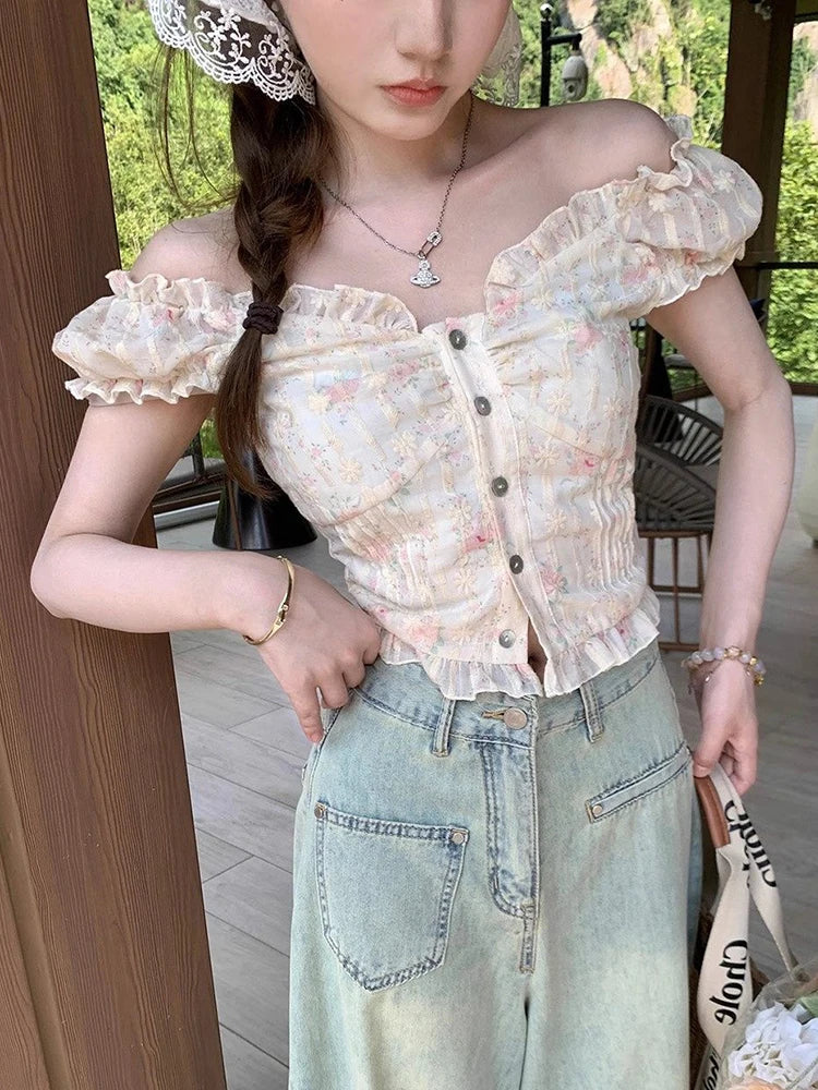Shop Cottagecore Ruffle Button Shirt - Litlookz Studio