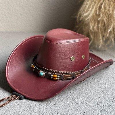 Cowgirl Adjustable Faux Leather Western Hat
