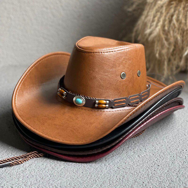 Cowgirl Adjustable Faux Leather Western Hat - Litlookz Studio