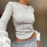 Crinkle Long Sleeve Top