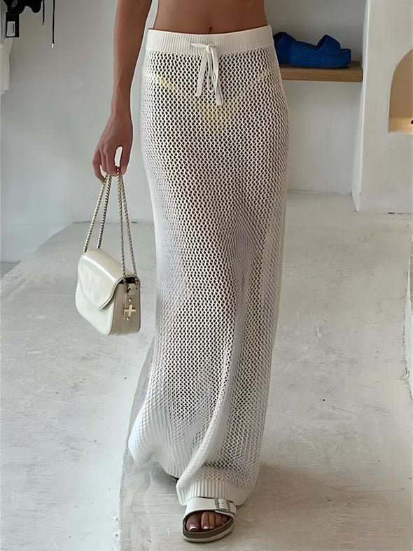 Dance With You Crochet Maxi Skirt Sand