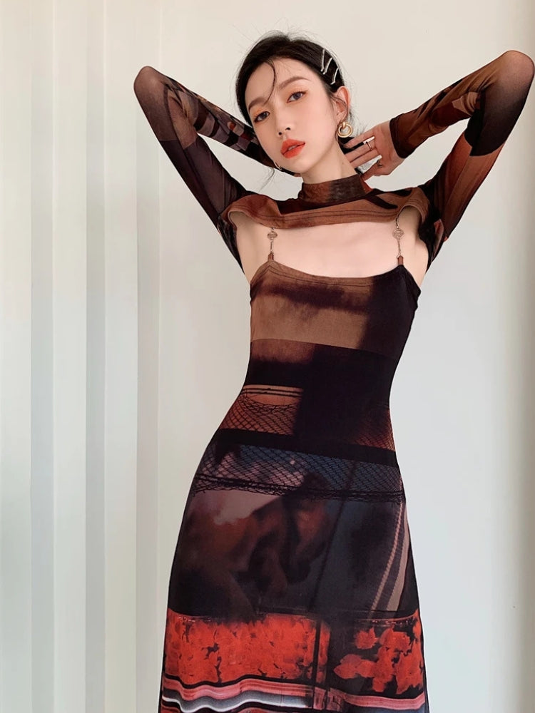 burnt orange silk dress Hand Dyed Burnt Orange Silk Dress  Eveliina Vintage