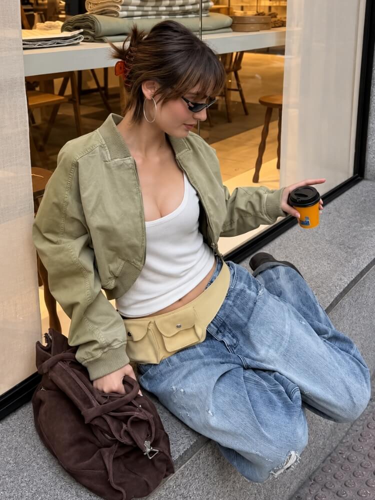 Cropped Bomber Jacket