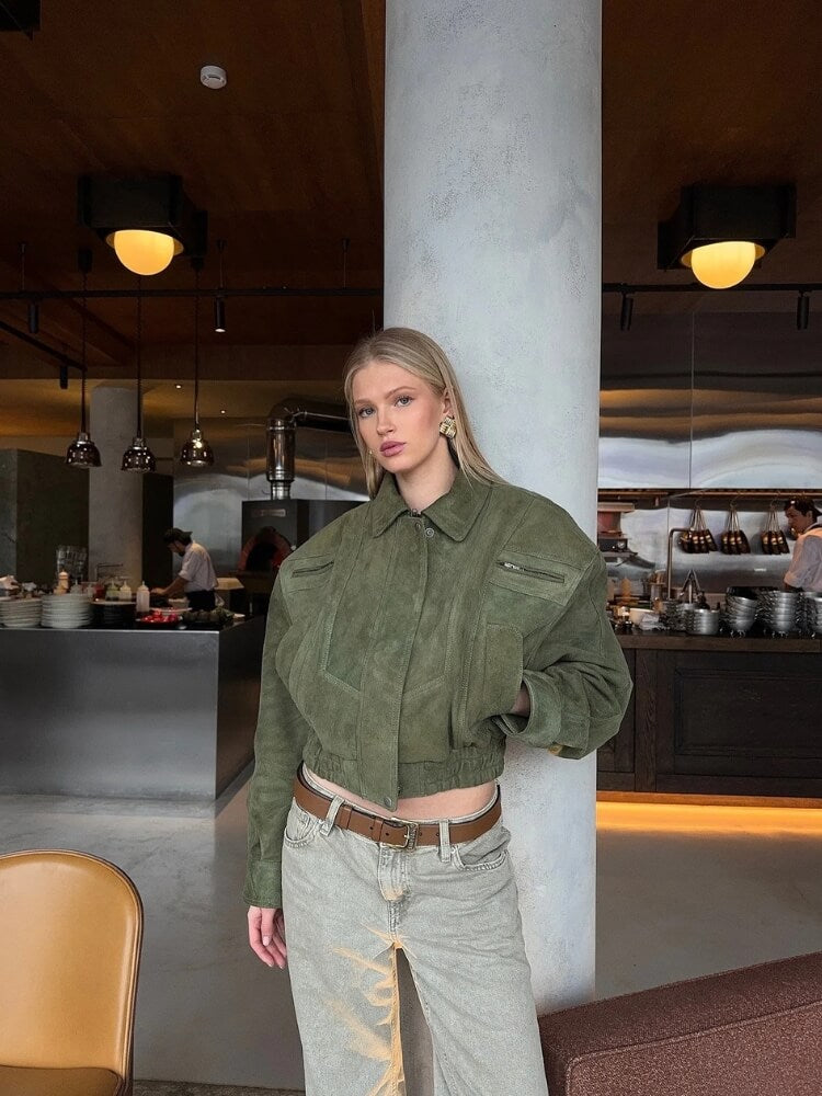 Cropped Suede Jacket