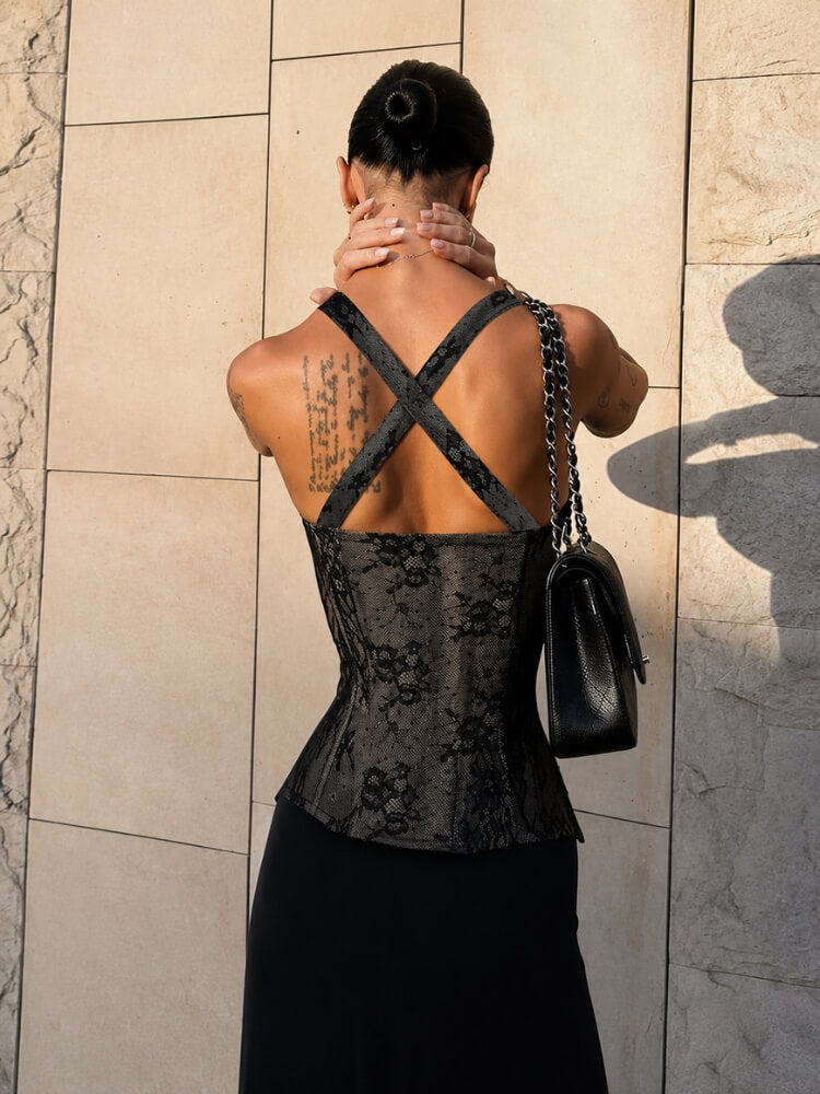Cross Back Corset Top