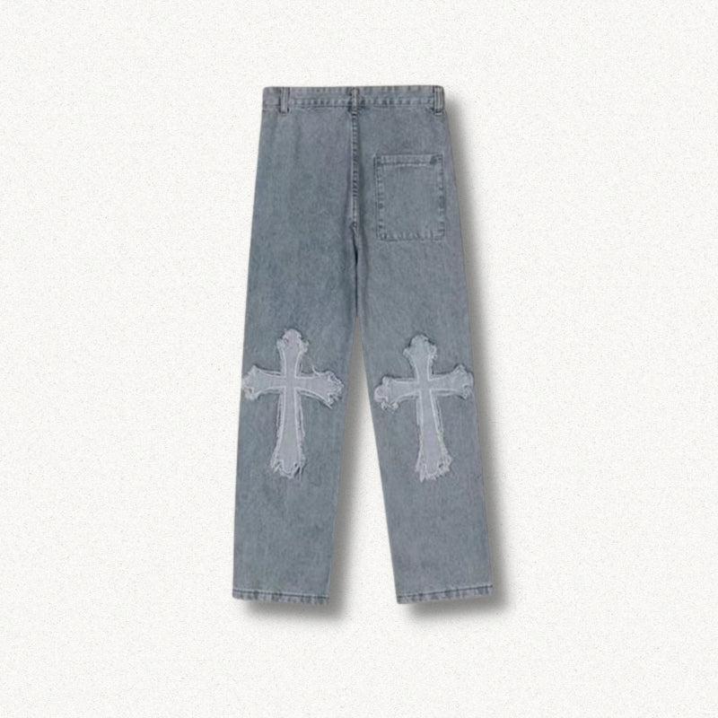 Baggy jeans with crosses Clearance