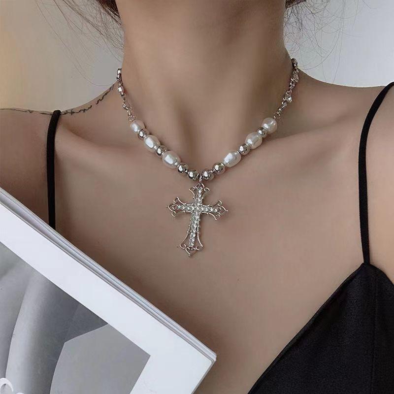 Cross Pearl Necklace