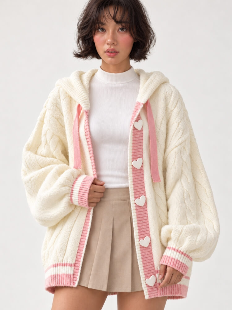 Cupid Hooded Cardigan