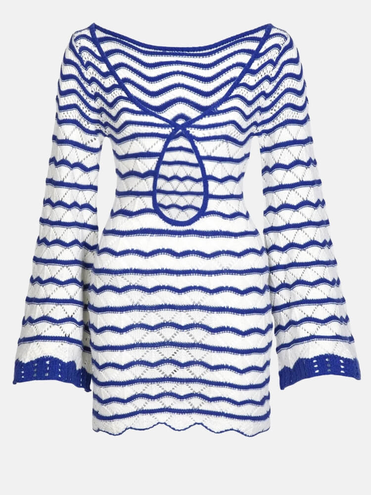 cut up shirt dress Shop Out Beach Cover and sunny coastal days Size:S (30-31 sleeve length) FM-RAQUEL-R102621Z31-20-BLEU Beachchi Striped Resort Dress