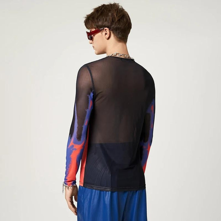 Cyberpunk Abstract Painting Mesh Top - Litlookz Studio