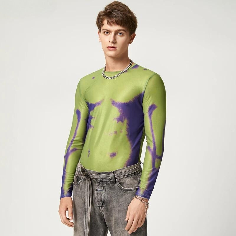Cyberpunk Abstract Painting Mesh Top