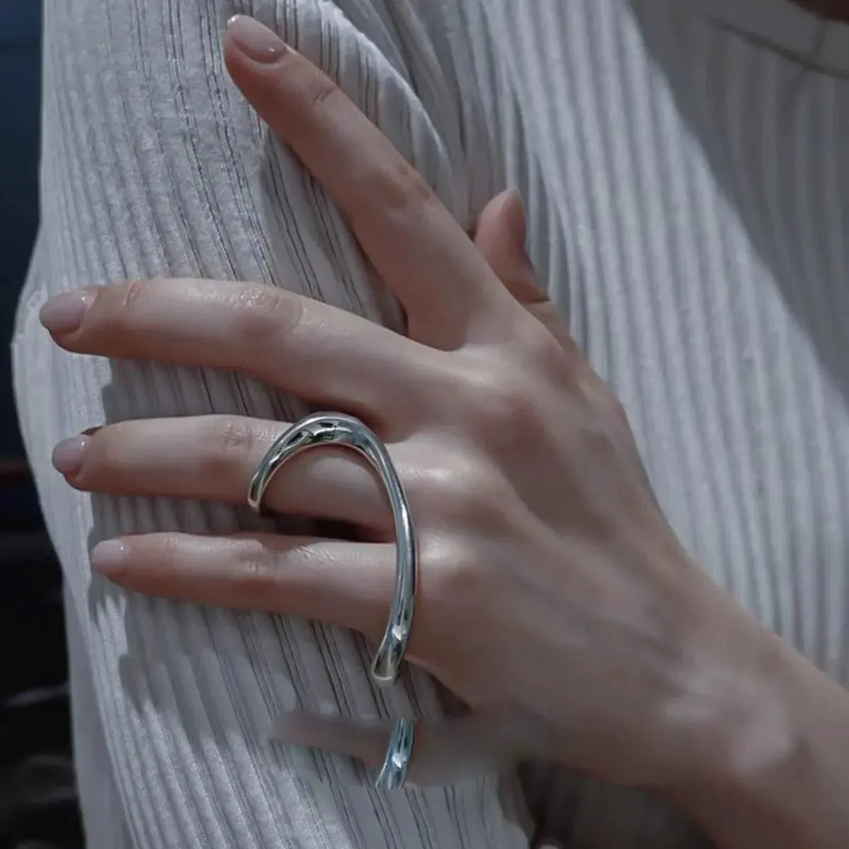 Cyberpunk Geometric Ring