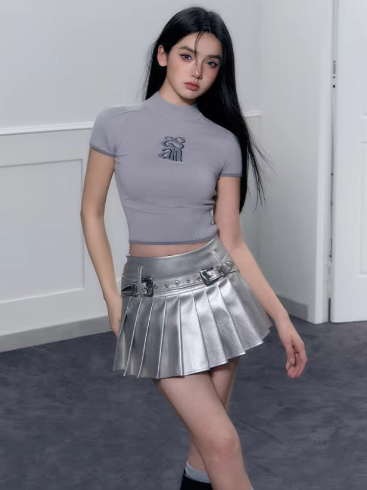 サイバーパンク メタリック ミニスカート - Litlookz Studio