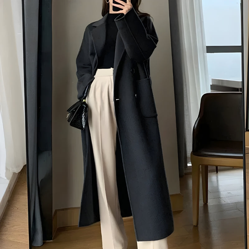 ダークアカデミア ベルト付きロングコート - Litlookz Studio