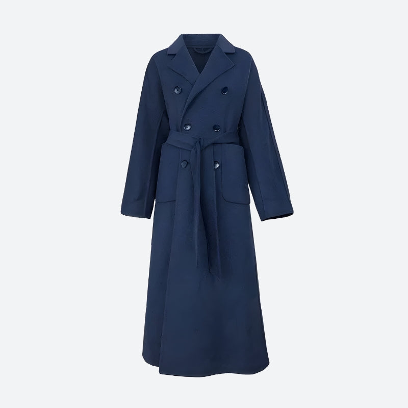 Dark Academia Belted Long Coat