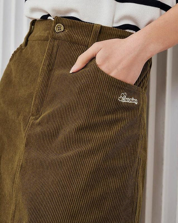 Dark Academia Corduroy Mini Skirt - Litlookz Studio