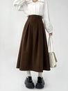Dark Academia Pleated Midi Skirt