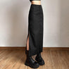 Dark Academia Side Slit Maxi Skirt