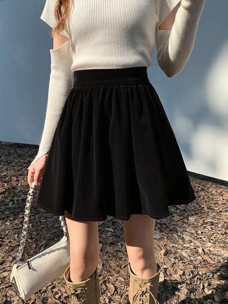 Dark Academia Velvet Mini Skirt