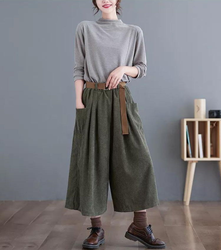 Dark Academia Wide Leg Corduroy Pants – Litlookz Studio