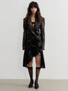 Dark Floral Asymmetric Blazer