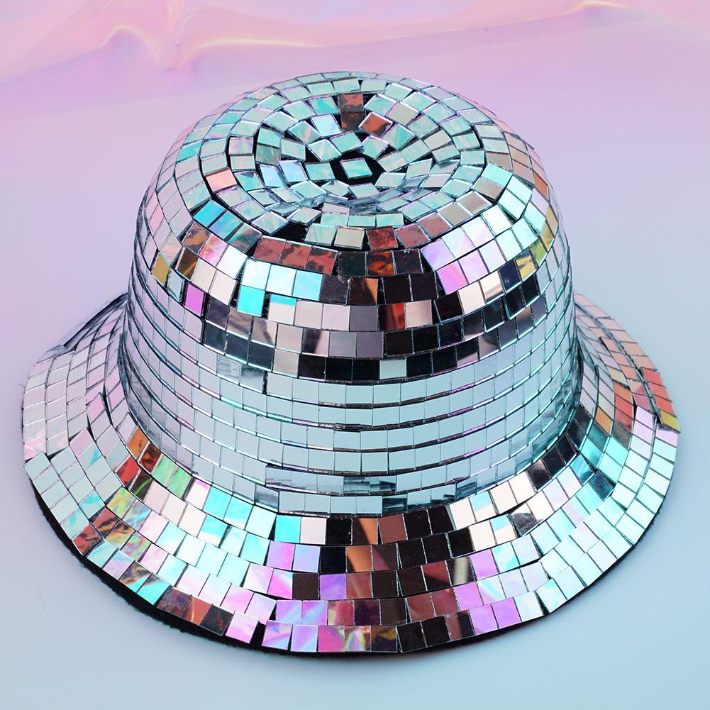 disco ball cowgirl hat in silver