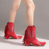 Disco Cowgirl Fringe Ankle Boots