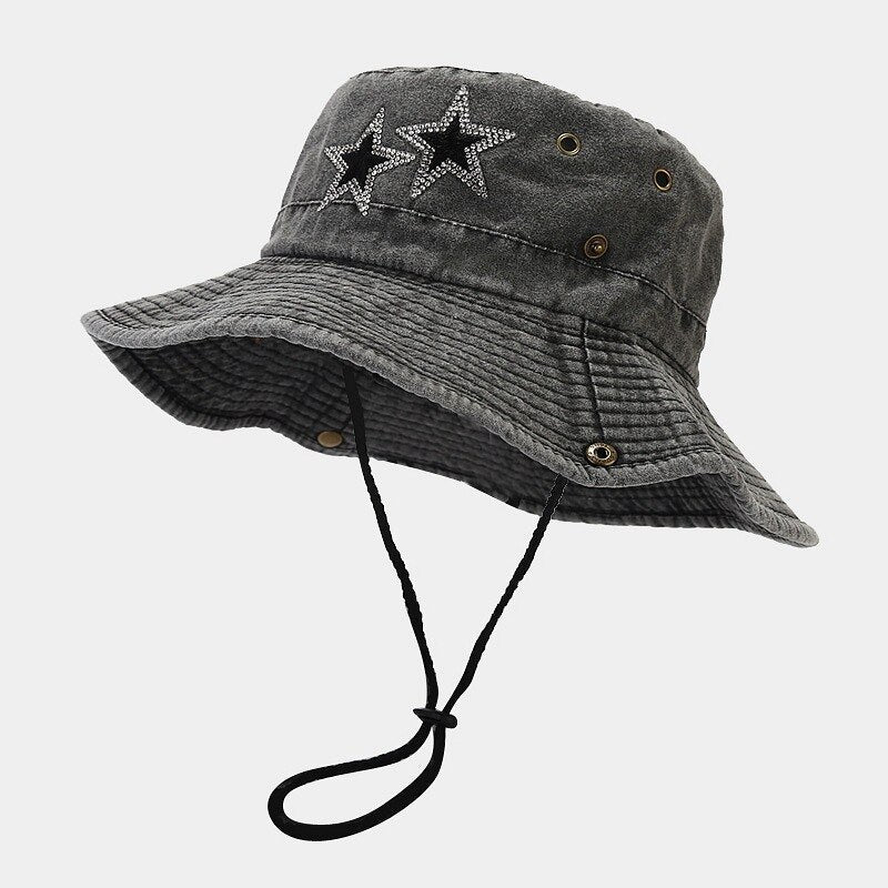 Disco Cowgirl Star Printed Denim Hat