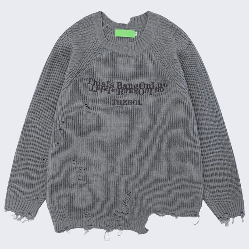 Distressed Knit Sweater