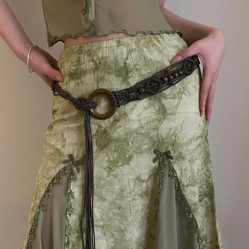 Fairy Grunge Beaded Macrame Belt