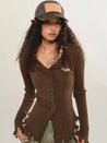 Fairy Grunge Corduroy Distressed Cardigan