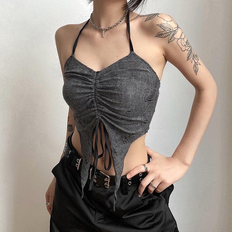 Fairy Grunge Detachable Sleeve Halter Top - Litlookz Studio