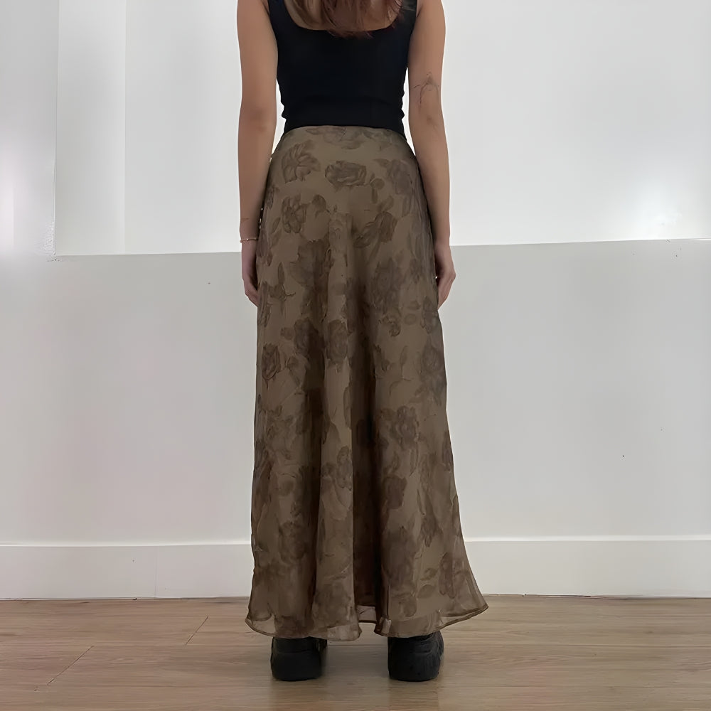 Fairy Grunge Floral Maxi Skirt