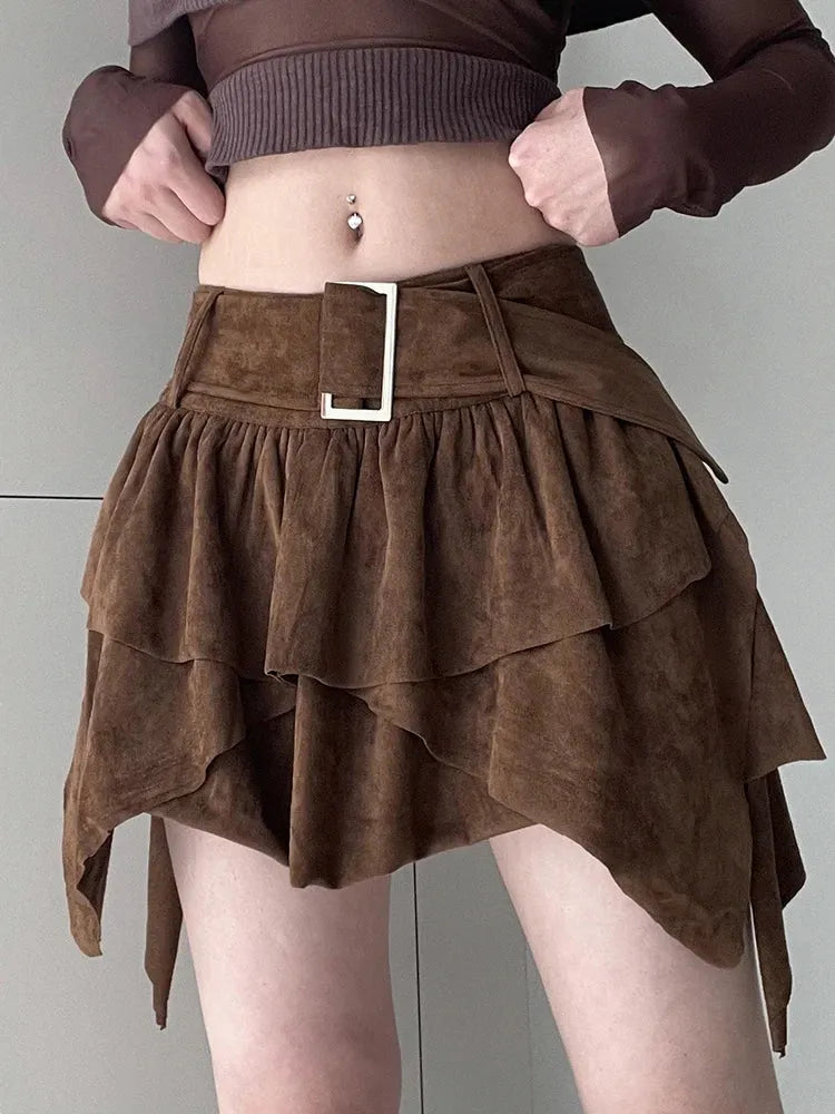Fairycore Suede Mini Skirt - Litlookz Studio