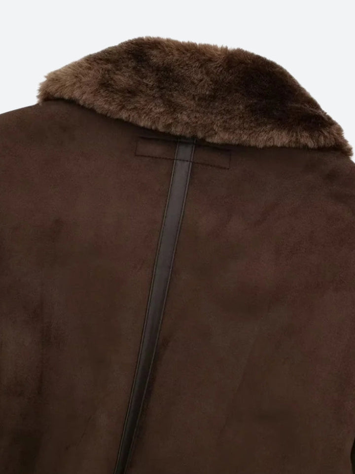 FAUX FUR HIGH-COLLAR JACKET