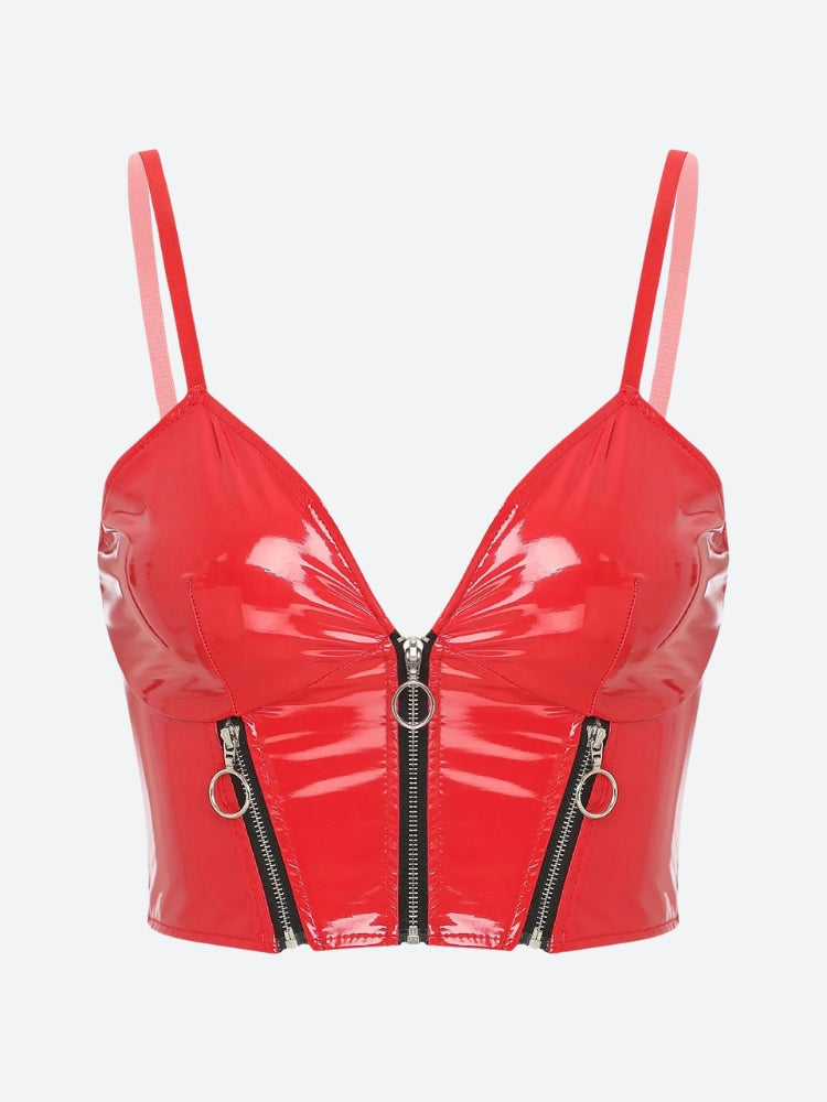 Faux Leather Bustier Crop Top - Litlookz Studio