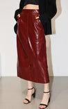 Faux Leather Midi Pencil Skirt