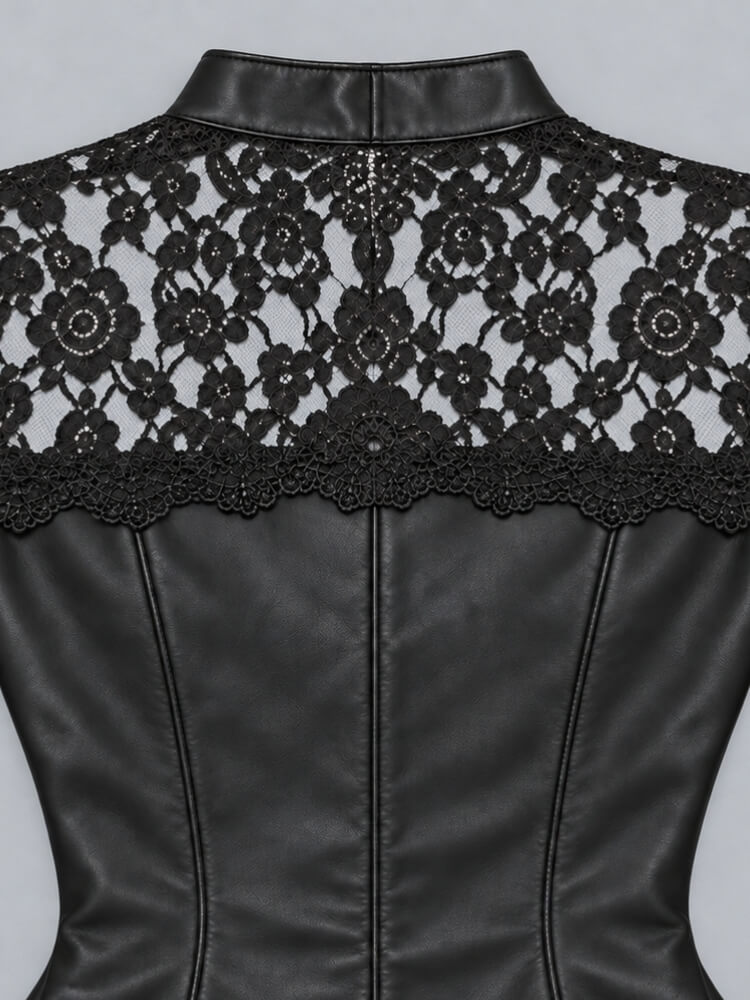 Faux Leather Mini Dress
